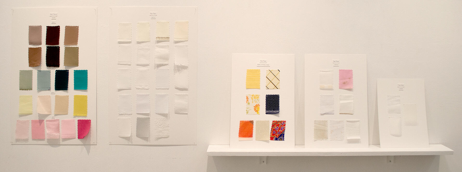 Swatch Catalog (From Amah) - Textile on paper board - 22 x 14 inches (each), 15 x 10 inches (each), 11 x 8 inches - 2017