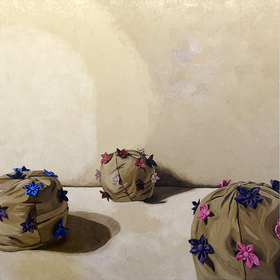 Still Life: Rocks - Oil on canvas - 6 x 6 feet - 2023