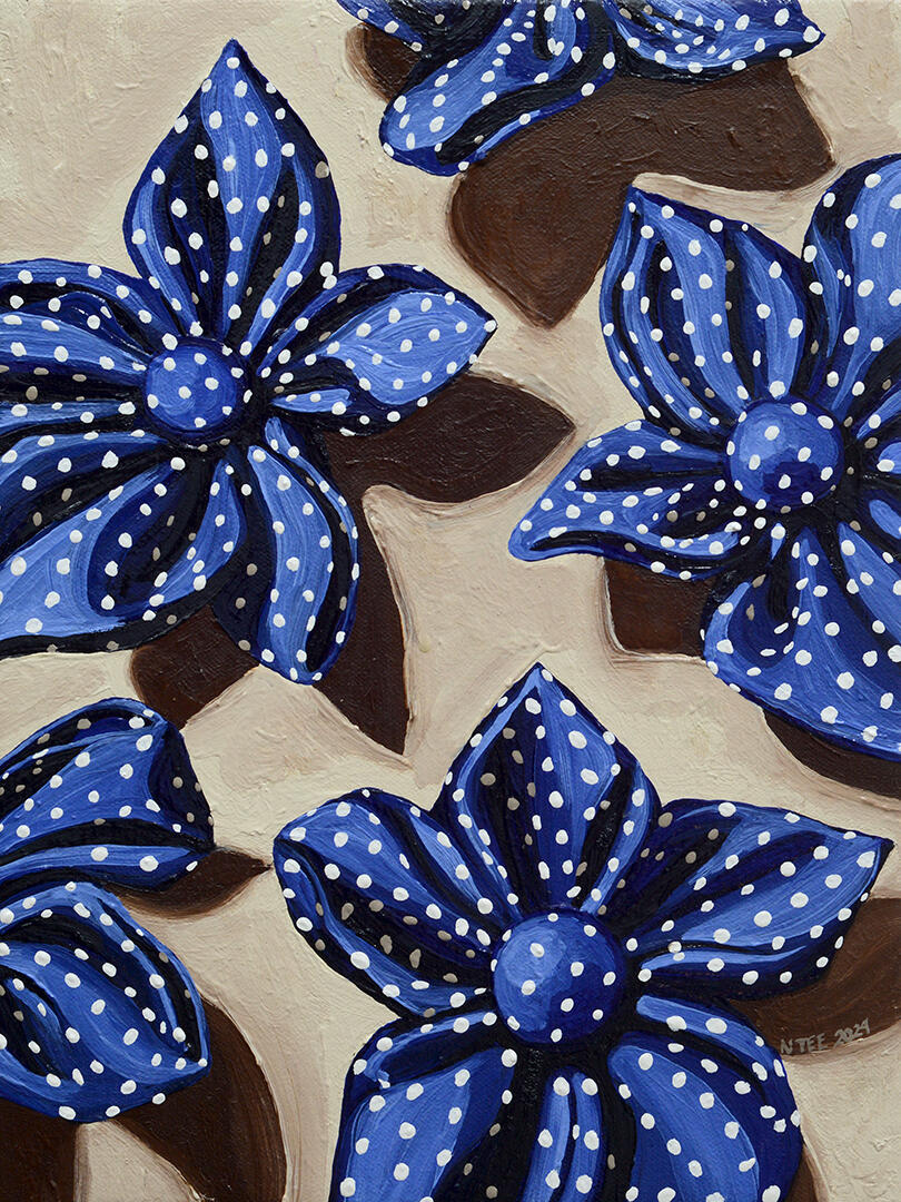 Blooming - Oil on canvas - 12 x 9 inches - 2024 for "12 x 9 x 35", West Gallery (photo courtesy of West Gallery)